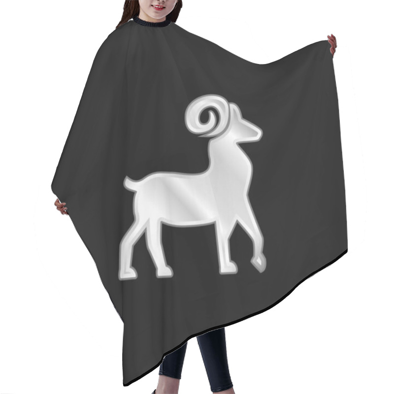 Personality  Aries Symbol Silver Plated Metallic Icon Hair Cutting Cape