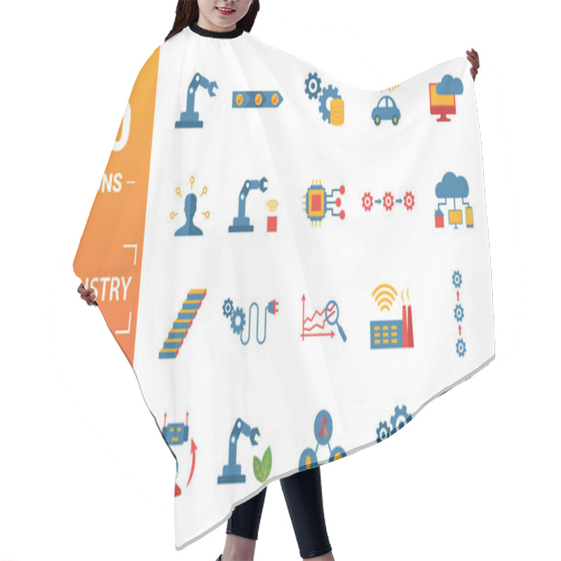 Personality  Industry 4.0 Icon Set. Include Creative Elements Automation, Data Management, Business Intelligence, Horizontal Integration, Osi Model Icons. Can Be Used For Report, Presentation, Diagram, Web Design Hair Cutting Cape