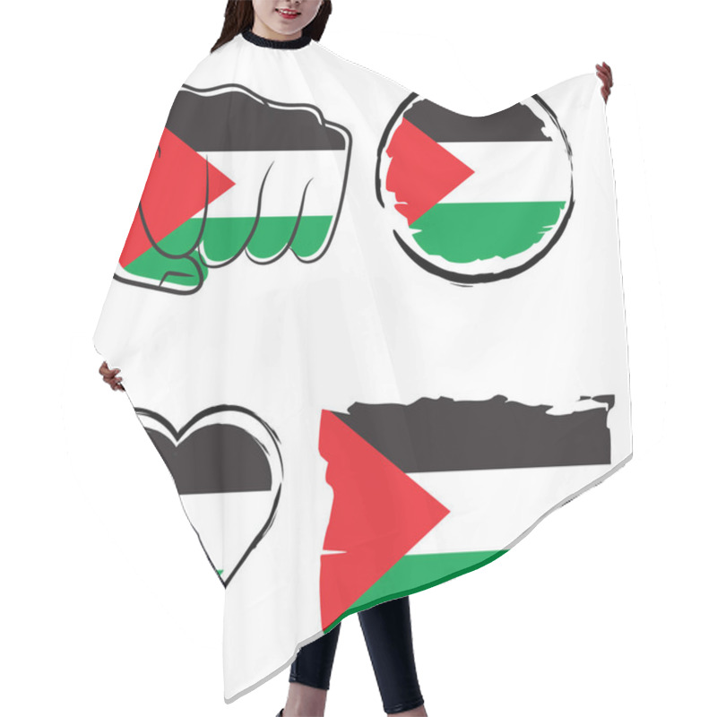 Personality  Flag Of Palestine Set Traditional Geography Hair Cutting Cape