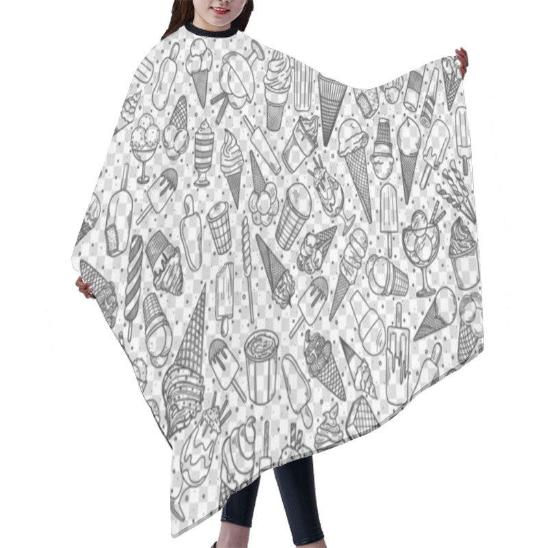 Personality  Ice Cream Doodle Set Hair Cutting Cape