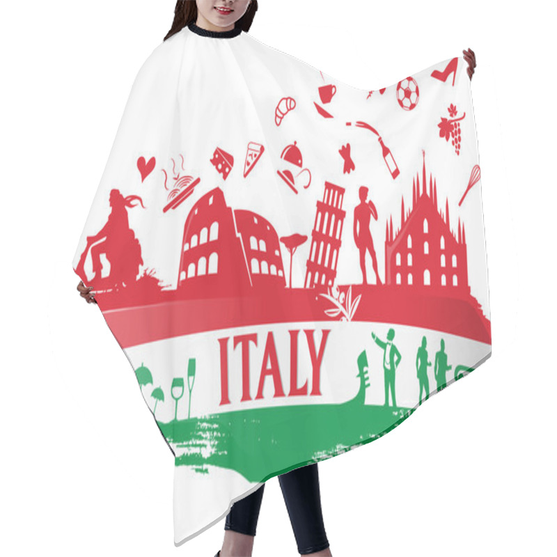 Personality  Italian Background With Silhouette Symbol Set Hair Cutting Cape