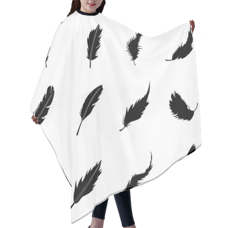 Personality  Feather Icons Set Hair Cutting Cape