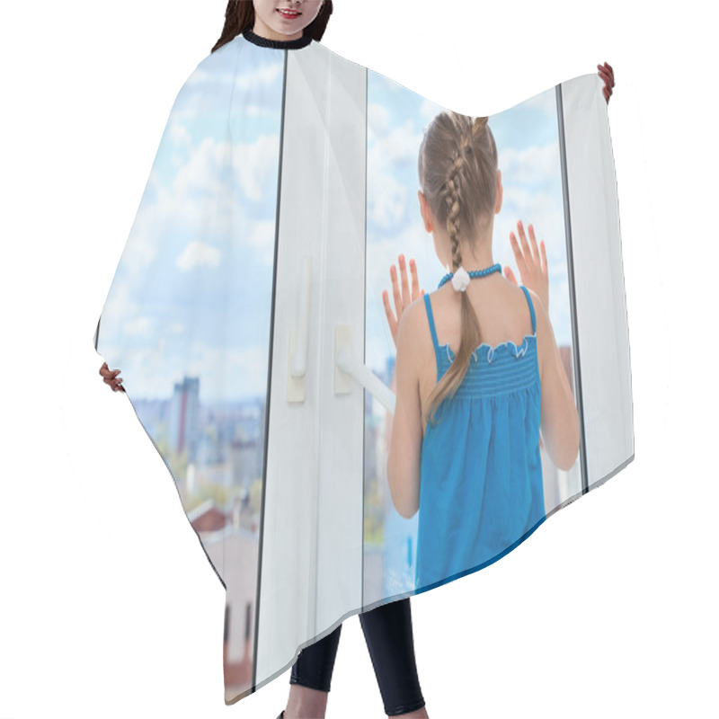 Personality  Child Looking Through Window Hair Cutting Cape