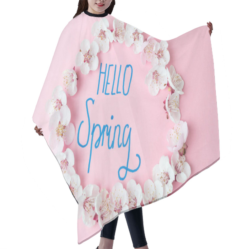 Personality  Hello Spring Note With Cherry Blossom Flowers Hair Cutting Cape