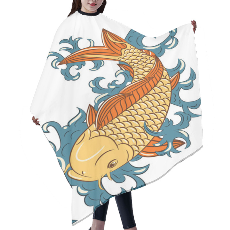 Personality  Japanese Style Koi (carp Fish) Hair Cutting Cape