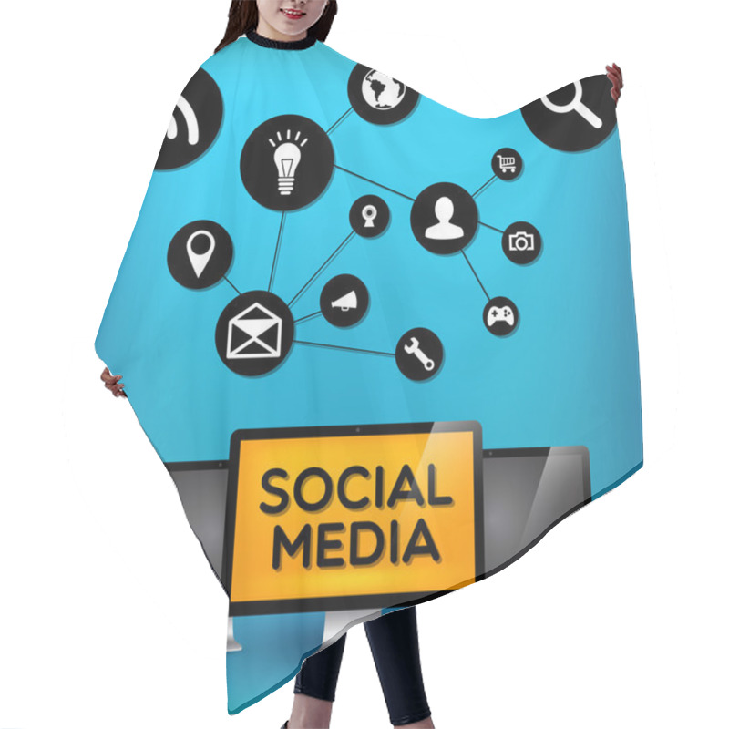 Personality  Vector Social Media, Vector Illustration Hair Cutting Cape