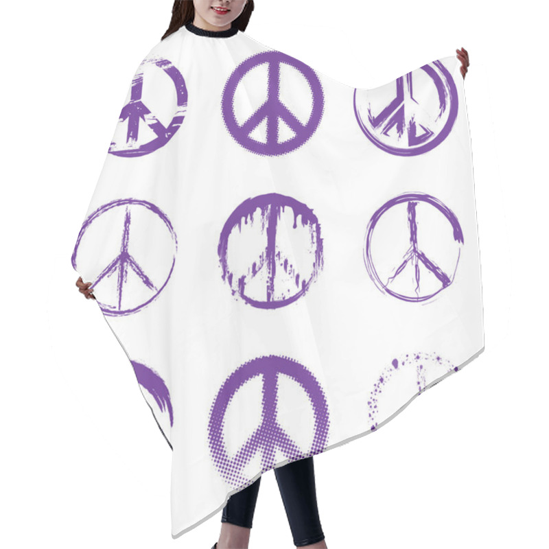 Personality  Grunge Peace Signs Hair Cutting Cape