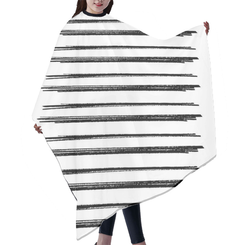 Personality  Hand Drawn Horizontal Stripes Pattern Hair Cutting Cape