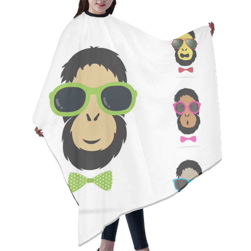 Personality  Vector Images Of Orangutan Wearing Sunglasses  Hair Cutting Cape