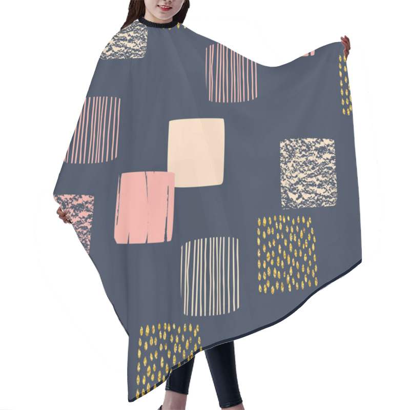 Personality  Abstract Geometric Seamless Pattern With Squares. Modern Design Hair Cutting Cape