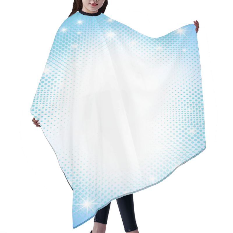 Personality  Blue Halftone Background. Hair Cutting Cape