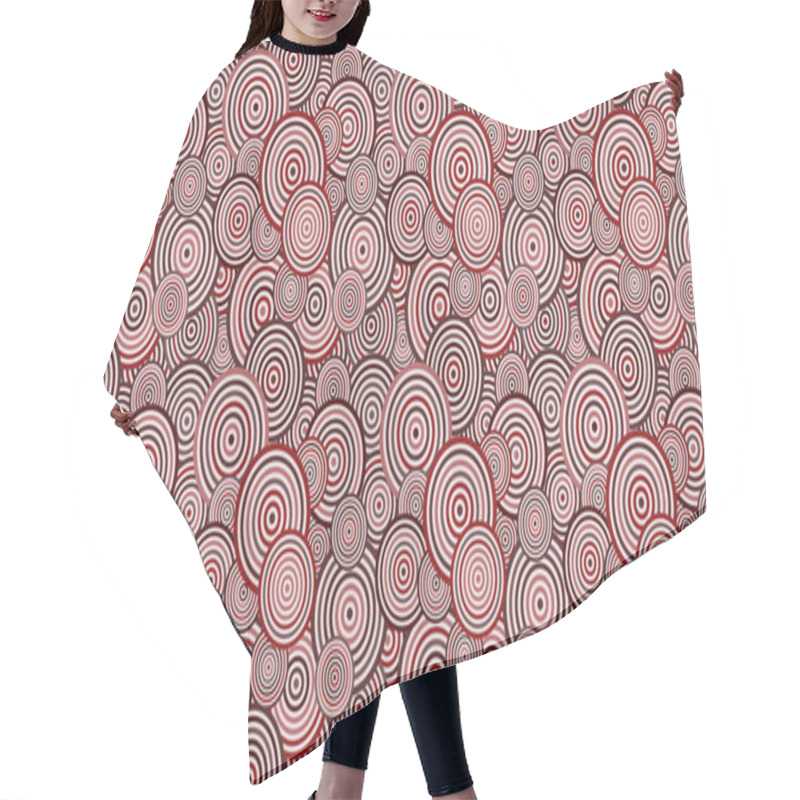 Personality  Dark Red Overlapping Concentric Circles Background Pattern Hair Cutting Cape