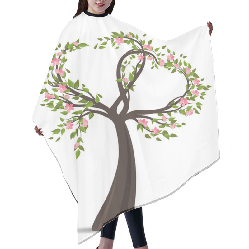 Personality  Natural Background With Tree And Leaves, Flowers Hair Cutting Cape