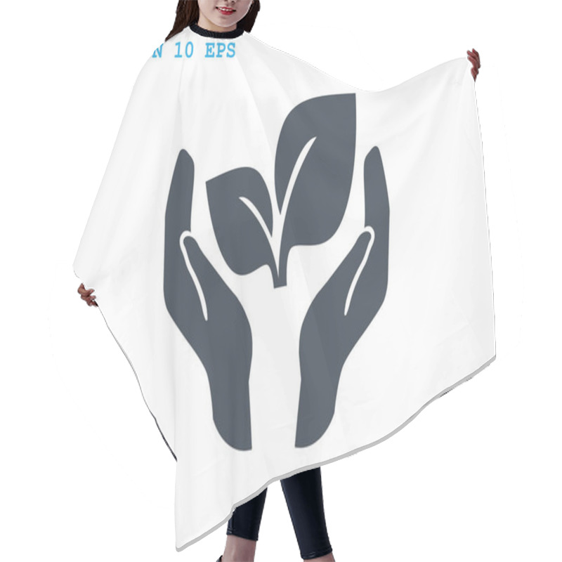 Personality  Sprout In Hands Sign Of Environmental Protection Hair Cutting Cape