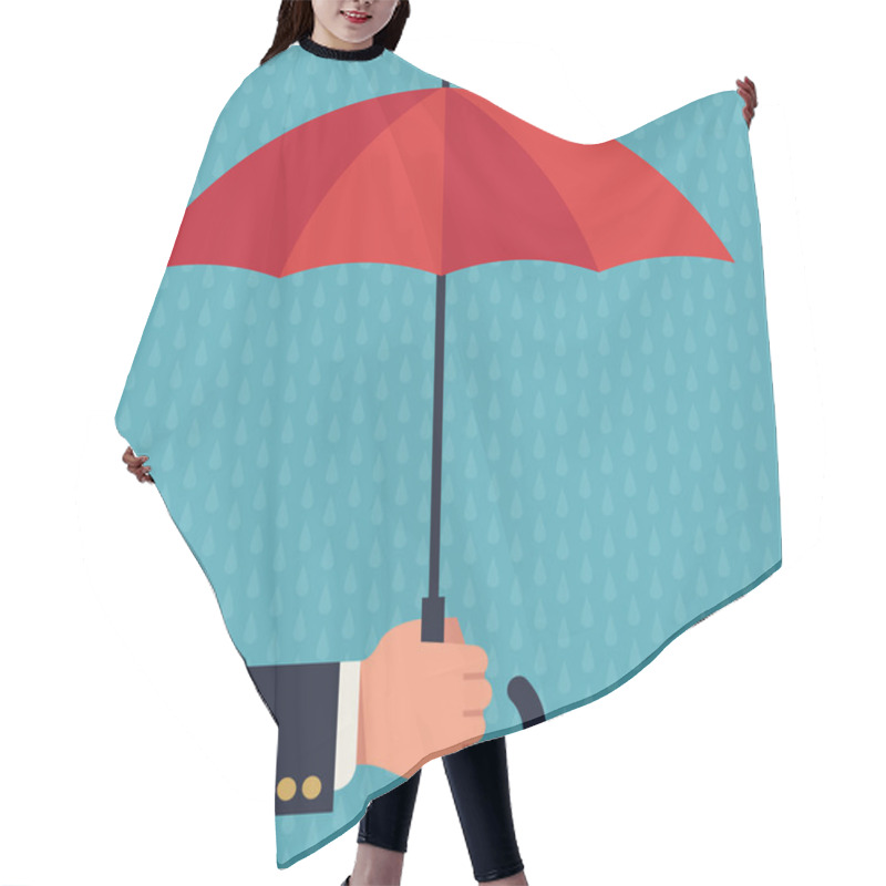 Personality  Hand Holding  Opened Umbrella Hair Cutting Cape