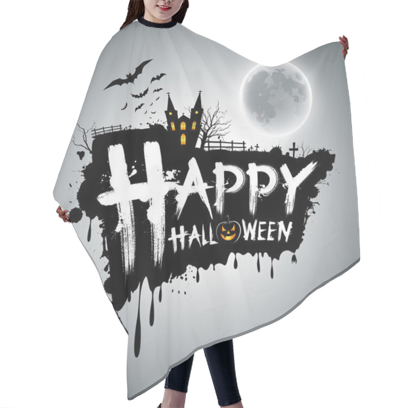 Personality  Happy Halloween Message Design Background Hair Cutting Cape