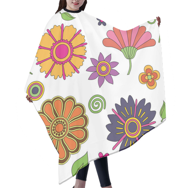 Personality  Psychedelic Flowers Set Hair Cutting Cape