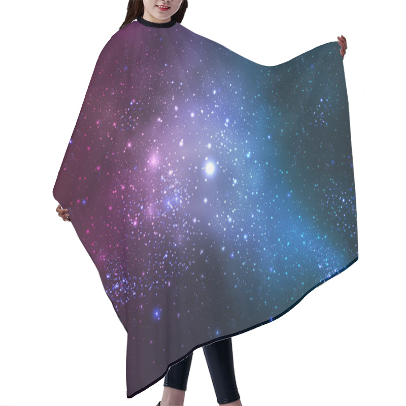 Personality  Bright Fuzzy Galaxy Hair Cutting Cape