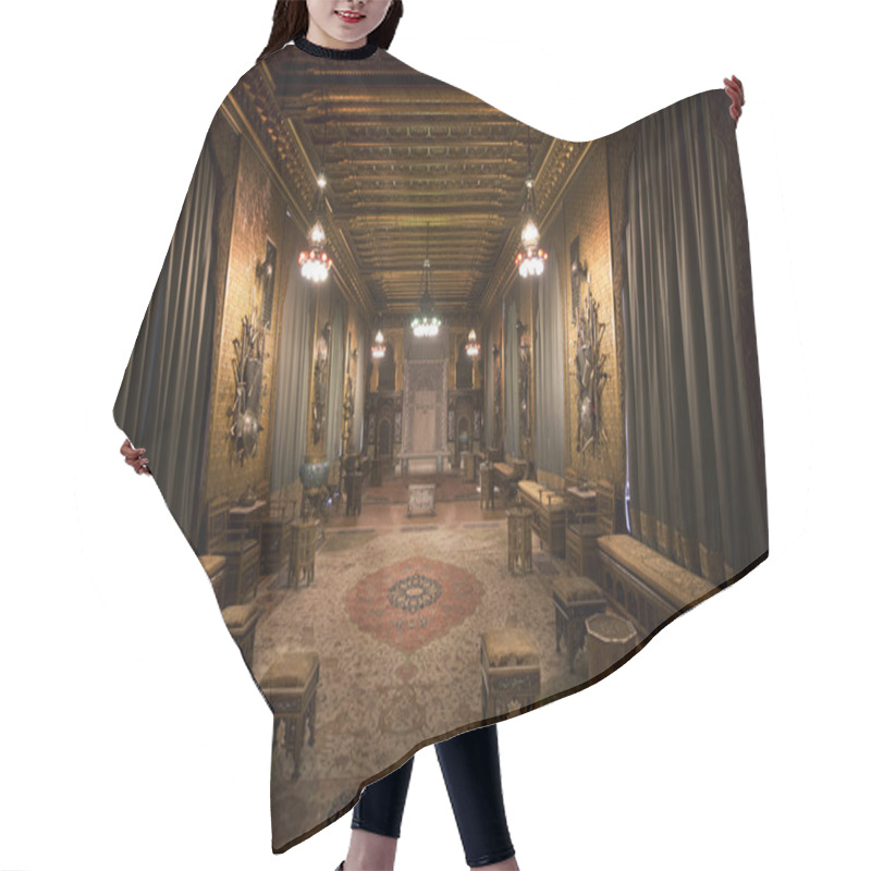 Personality  Pelisor castle interior hair cutting cape