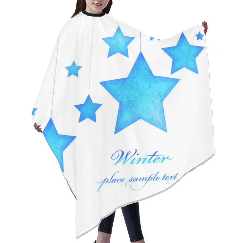 Personality  Blue Stars Christmas Tree Ornaments Hair Cutting Cape