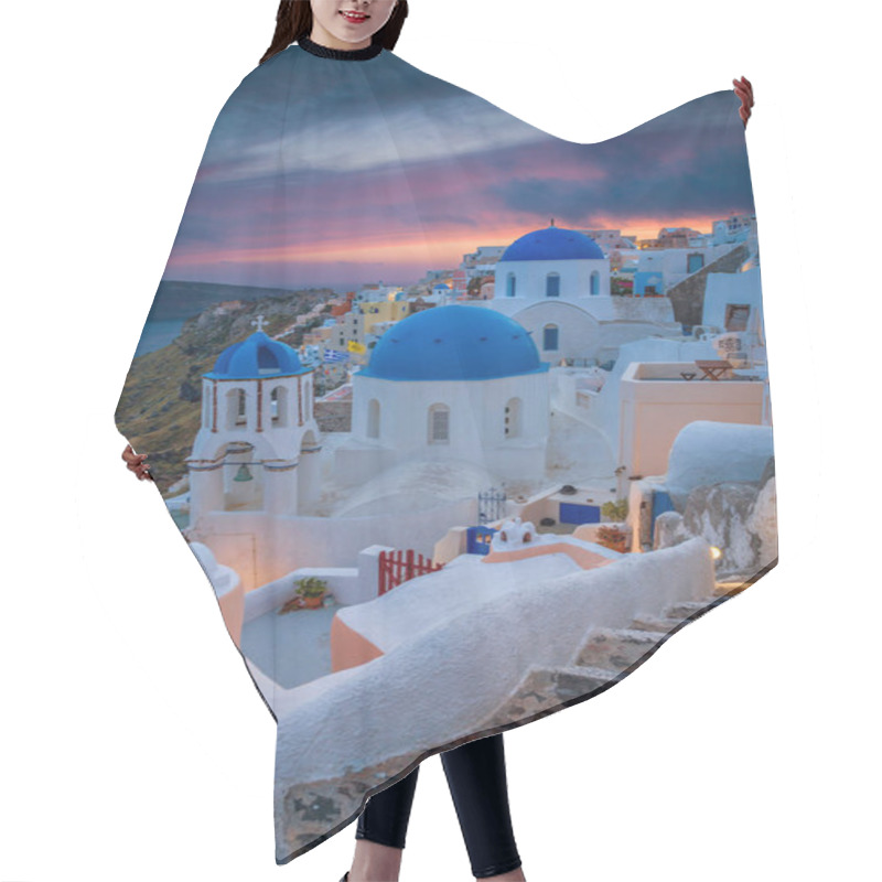 Personality  Santorini At Sunset. Hair Cutting Cape