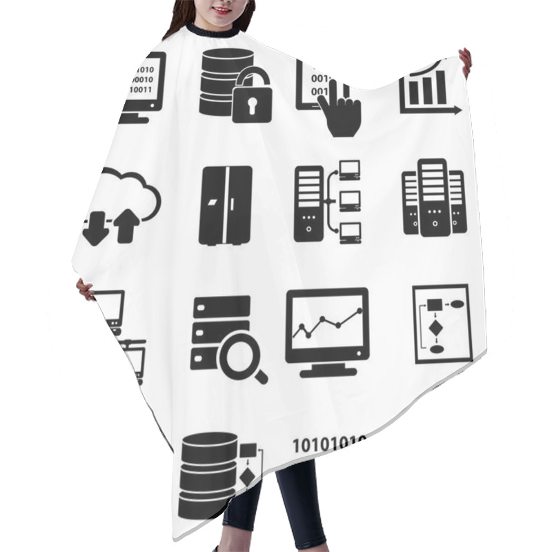 Personality  Big Data Icon Set Hair Cutting Cape