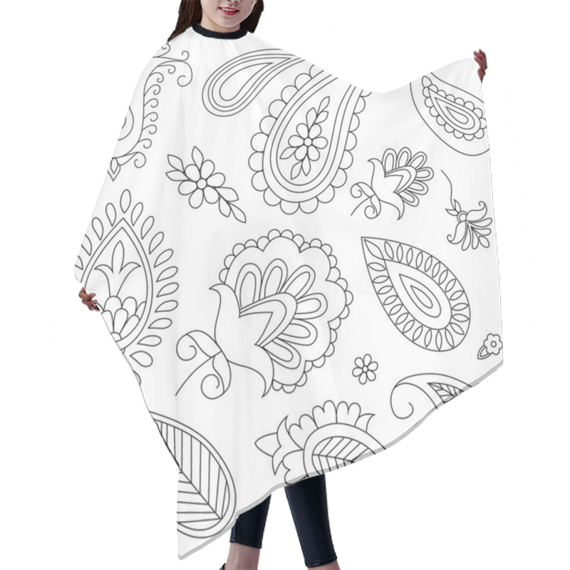 Personality  Hand-drawn Elements Of Ethnic Paisley Hair Cutting Cape