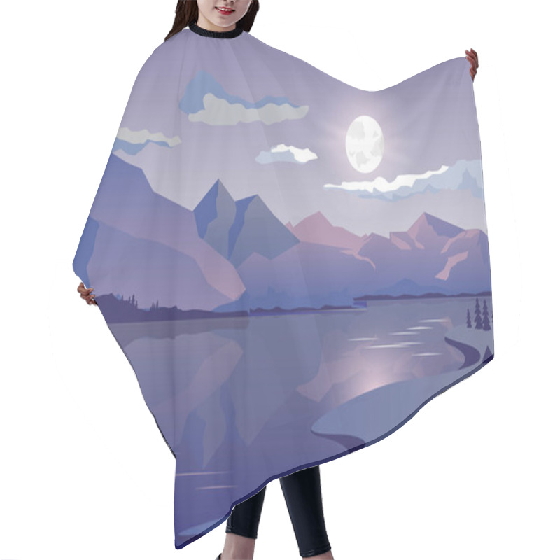 Personality  Mountain Landscape With Lake And Forest Hair Cutting Cape