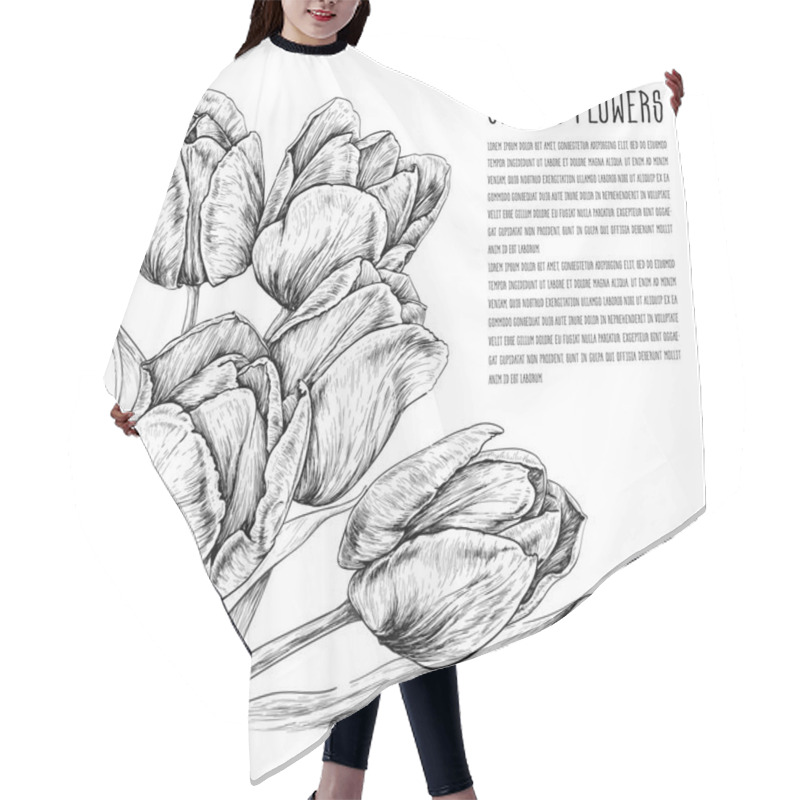 Personality  Hand Drawn Flowers Hair Cutting Cape