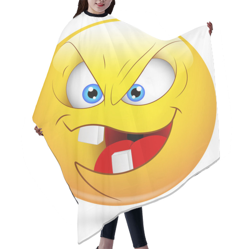 Personality  Smiley Vector Illustration - Evil Face Hair Cutting Cape