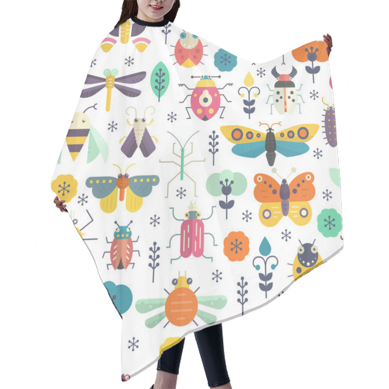 Personality  Pattern With Bugs And Insects Hair Cutting Cape