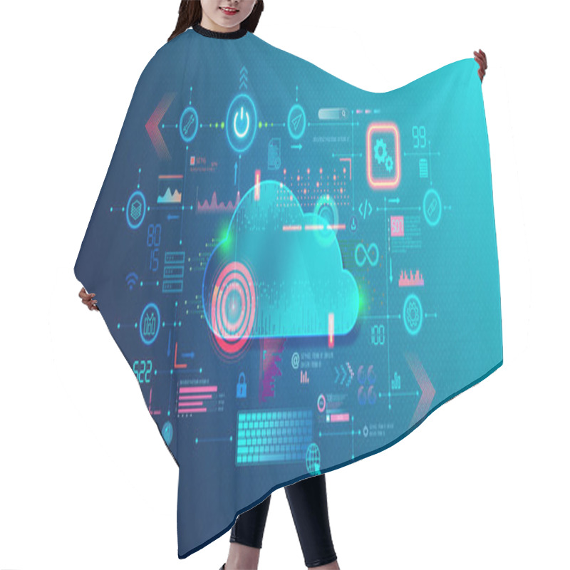 Personality  Cloud-native Apps And Cloud-native Technologies - Approach To Software Development In Which Applications Are Built And Run Natively In The Digital Cloud - Conceptual Illustration Hair Cutting Cape