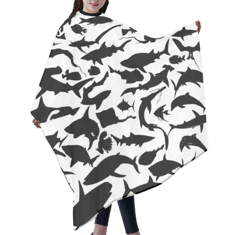 Personality  Collection Of Fish Hair Cutting Cape