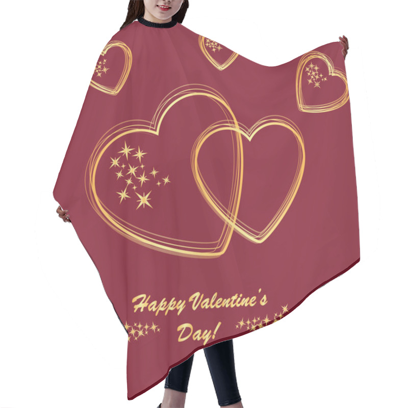 Personality  Valentine's Background With Hearts And Stars Hair Cutting Cape