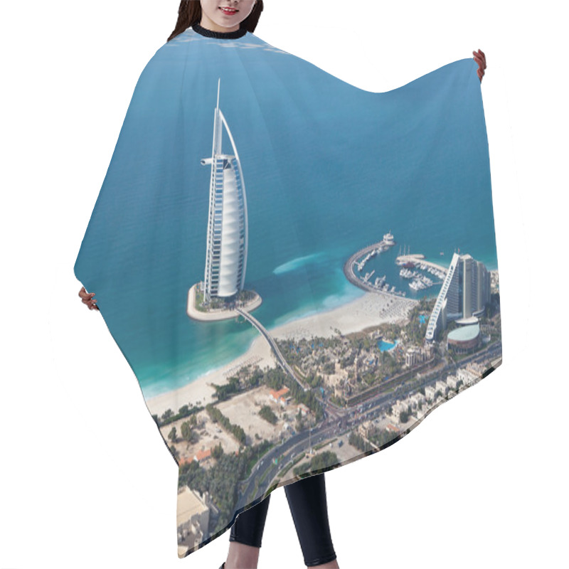 Personality  Dubai, UAE. Burj Al Arab From Above Hair Cutting Cape