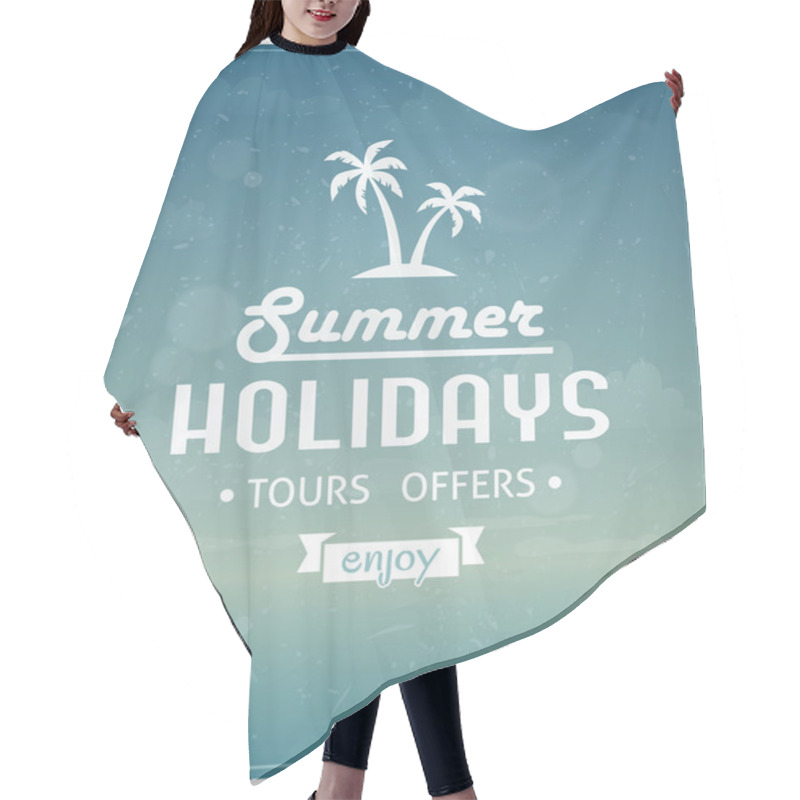 Personality  Beach Typographic Background Hair Cutting Cape