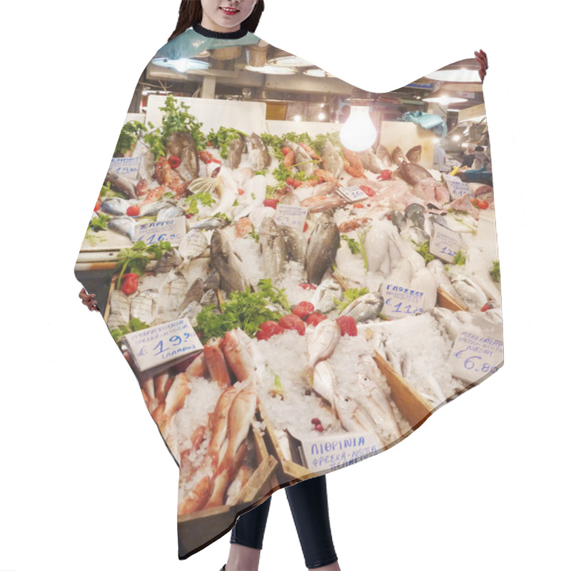 Personality  Greek Fish Market Hair Cutting Cape