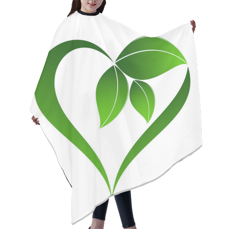 Personality  Abstract Plant Icon With Heart Element Hair Cutting Cape