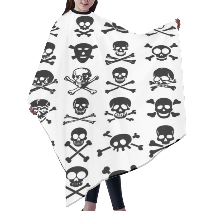 Personality  Crossed Swords With Skulls Hair Cutting Cape