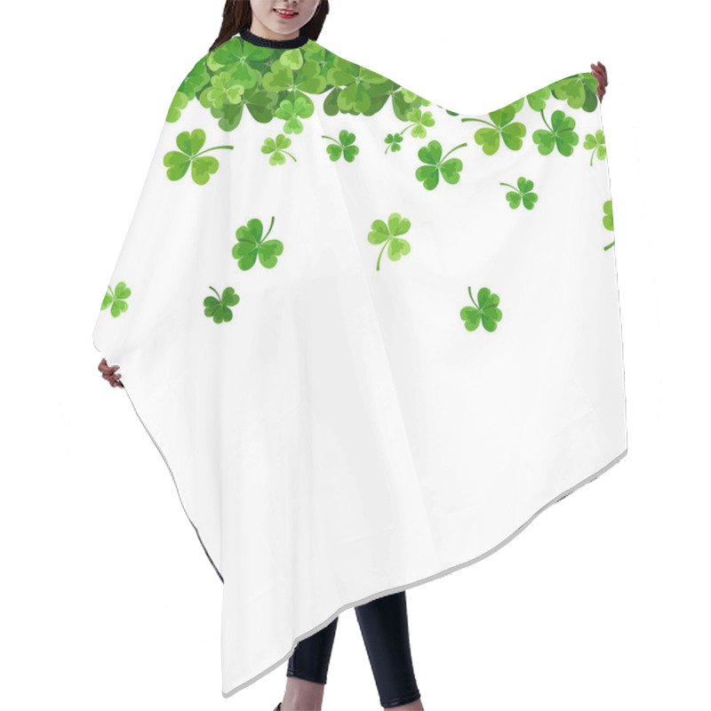 Personality  St. Patrick's Day Horizontal Seamless Background With Shamrock. Vector Illustration. Hair Cutting Cape