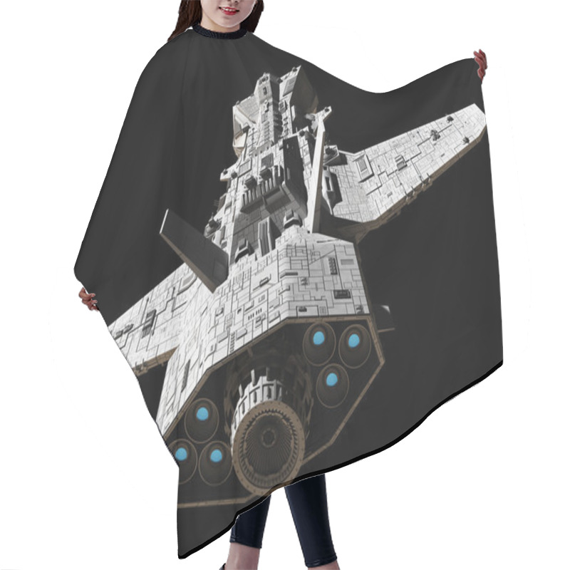 Personality  Science Fiction Interplanetary Gunship - Top Rear View Hair Cutting Cape