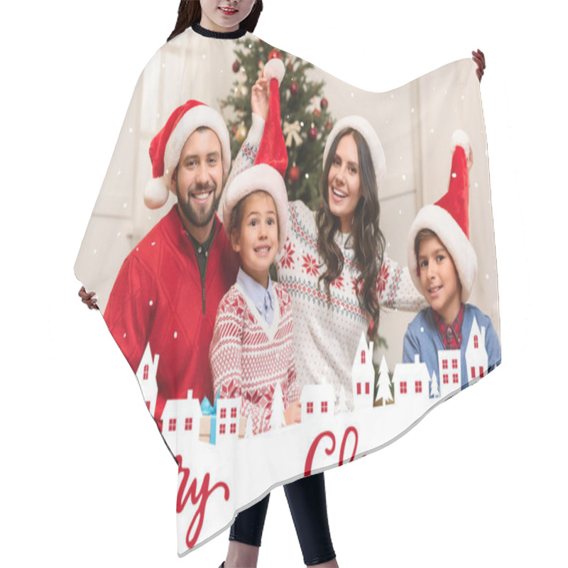 Personality  Family With Christmas Presents Hair Cutting Cape