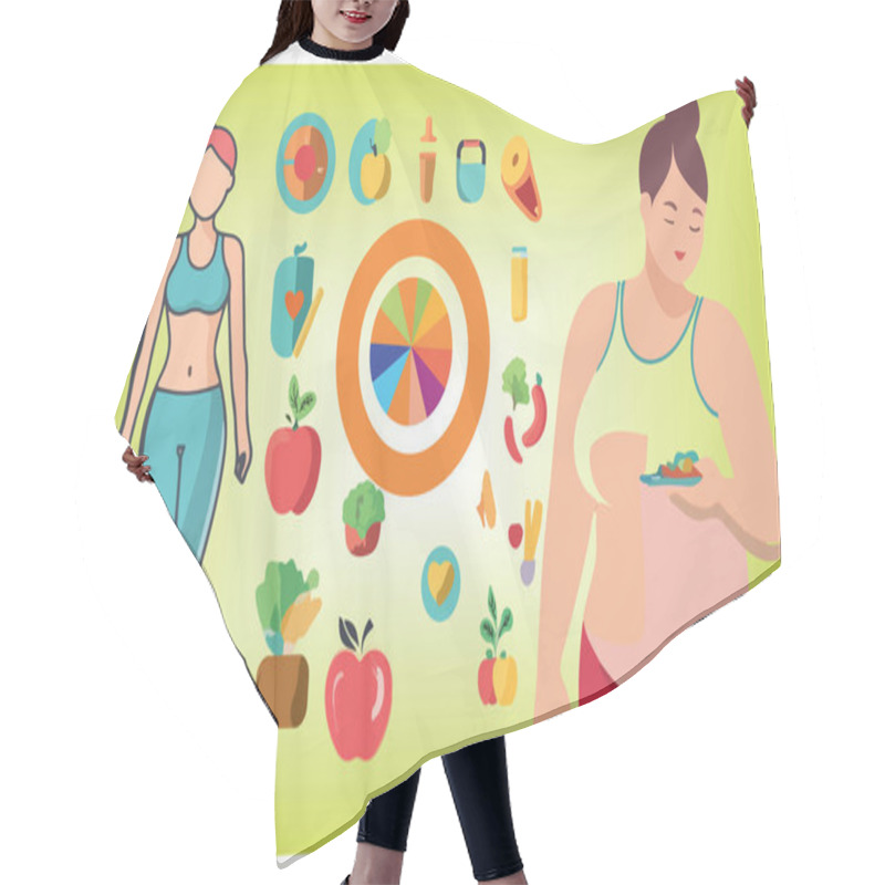 Personality  Cartoon Character Fitness Flat Design Hair Cutting Cape