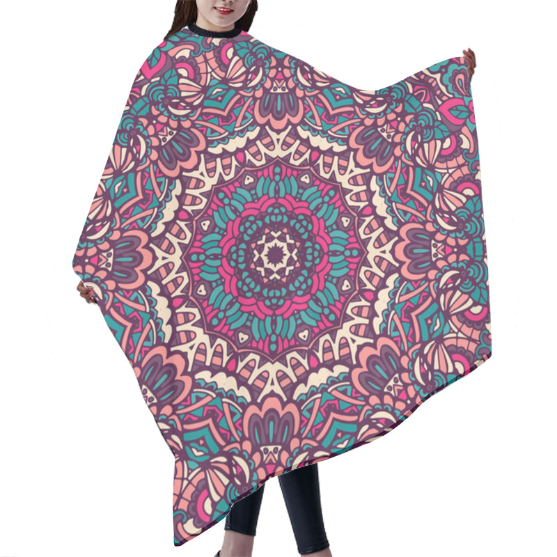 Personality  Abstract Ethnic Mandala Floral Pattern Ornamental Hair Cutting Cape