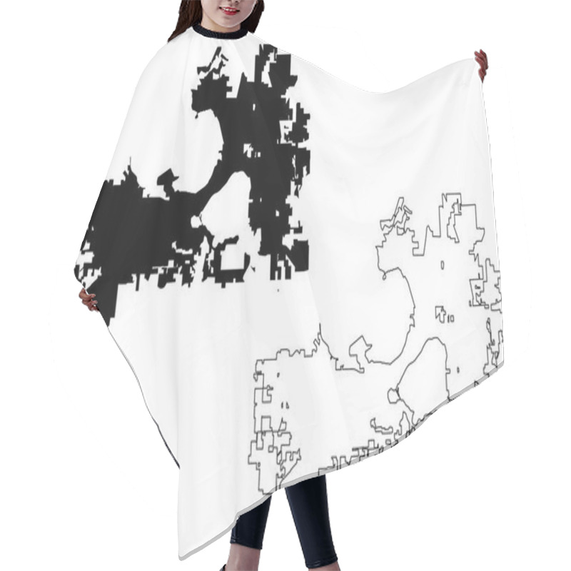 Personality  Madison City Map Vector Hair Cutting Cape