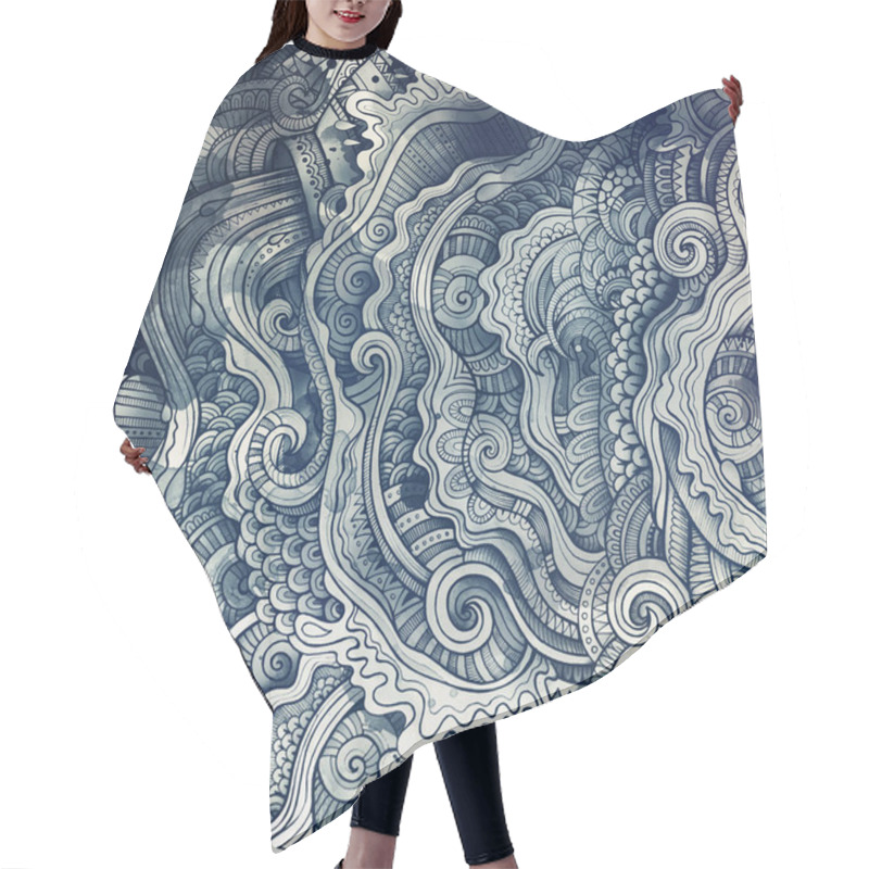 Personality  Decorative Abstract Wavy Ornamental Ethnic Raster Background Hair Cutting Cape