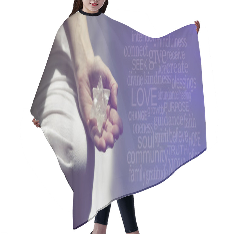 Personality  Mindfulness Meditation Word Cloud Banner Hair Cutting Cape