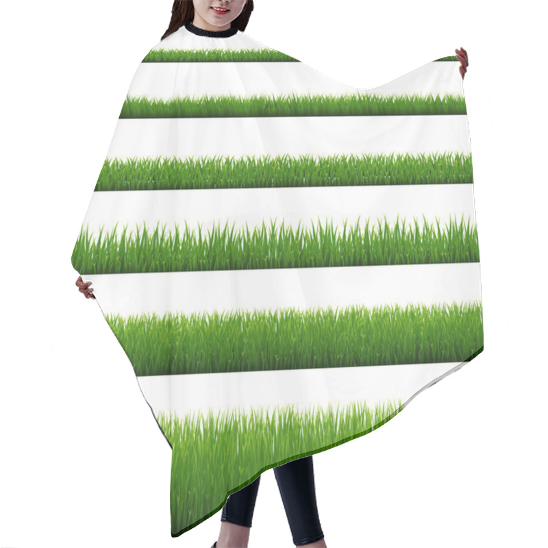 Personality  Green Grass Border Isolated White Background Hair Cutting Cape