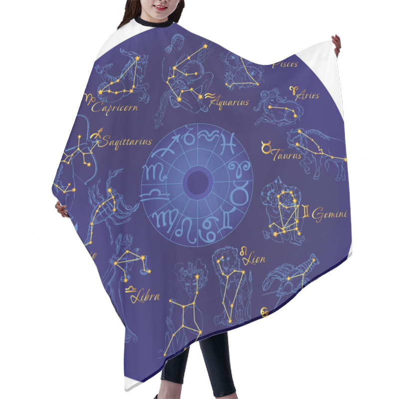 Personality  Zodiac With Constellations And Zodiac Signs Hair Cutting Cape