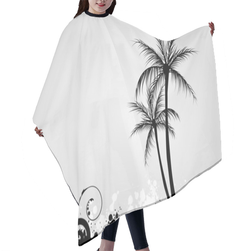 Personality  Palm Trees On Grunge Background Hair Cutting Cape